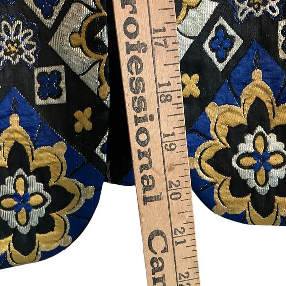 NWT Ann Taylor Loft Cropped Blazer L Jacket Quilted Open Front Jacquard Metallic - Picture 11 of 12